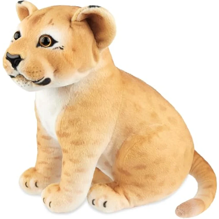 BRUBAKER Löwin Kuscheltier - 30 cm Stofftier Löwe - Baby Plüschtier Raubkatze Sitzend - Braun – Bild 2