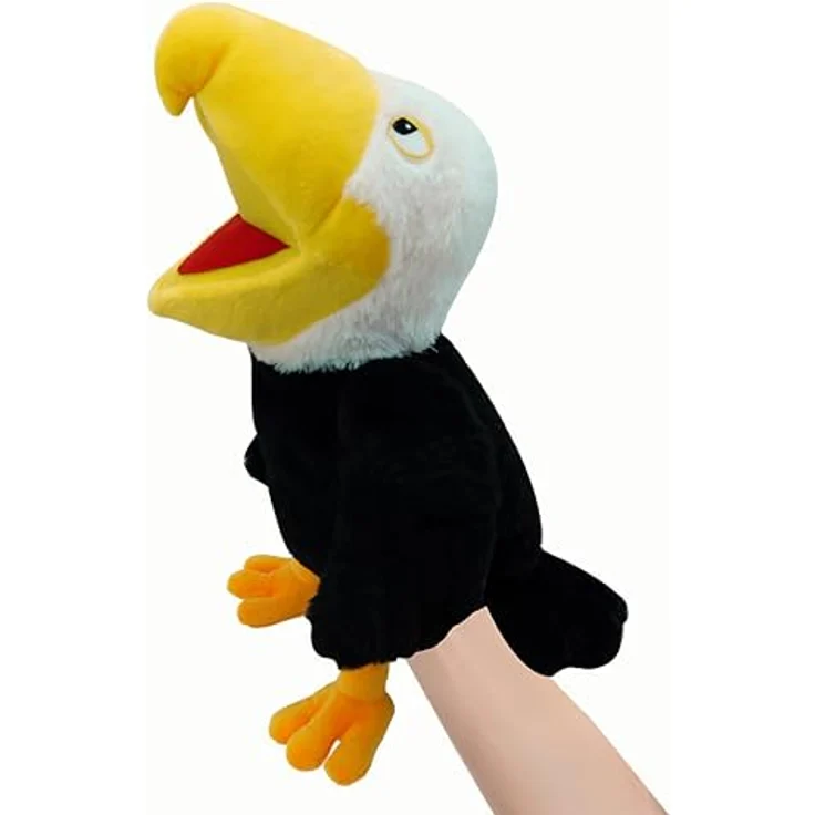 LOMTRATS Vogel-Handpuppen, 40 cm große Plüsch-Handpuppen mit beweglichen Mündern, ideal für Geschichtenerzählen und kreatives Spielen – Bild 1