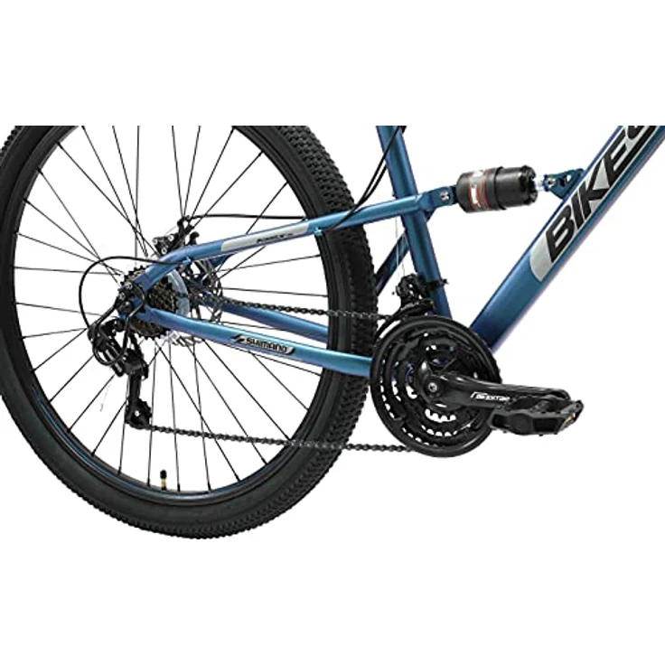 BIKESTAR Fully Mountainbike Shimano 21 Gang Schaltung, Scheibenbremse 29 Zoll Reifen | 19 Zoll Rahmen MTB Vollgefedert | Blau – Bild 4