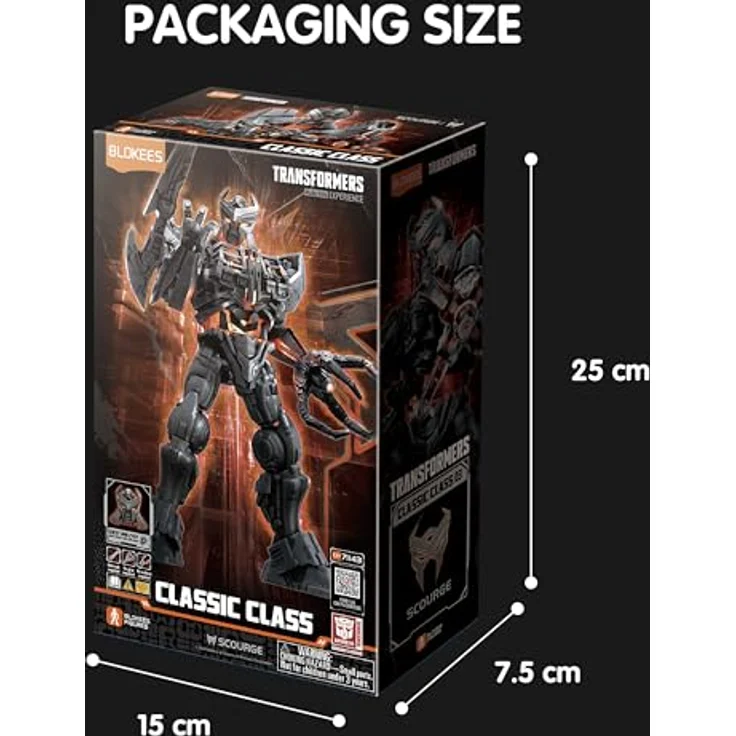BLOKEES Transformers Figures Classic Class Scourge Action Figure, offiziell lizenziert, 13,5 x 11,5 x 9 cm, für Kinder ab 12 Jahren – Bild 5