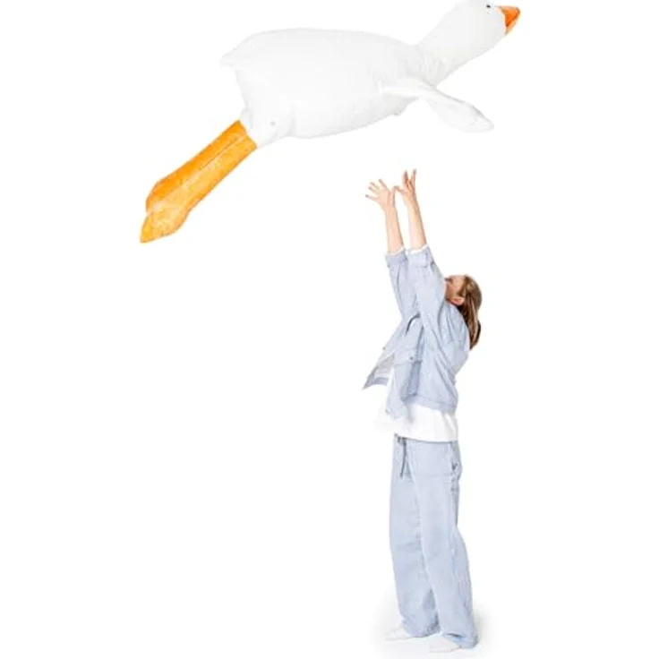 MKS Weiches Plüsch Ente Kuscheltier 190cm, Hypoallergener Entenkuschel mit maschinenwaschbarem Bezug – Bild 3