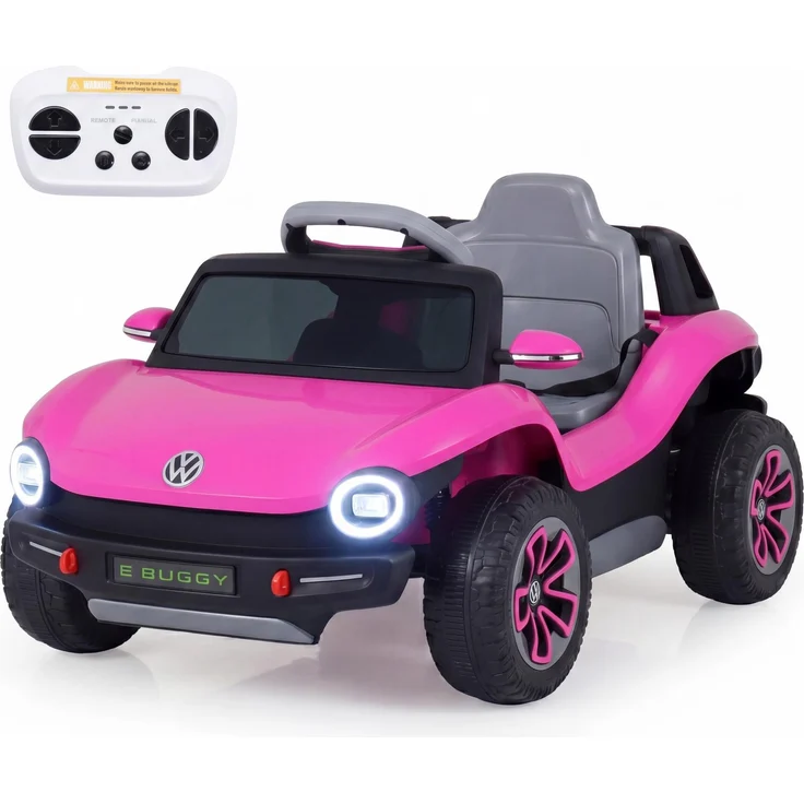 KOMFOTTEU Volkswagen Lizenziertes 12V Kinder Elektroauto, Elektrofahrzeug mit Fernbedienung, Soft-Start, LED-Scheinwerfer, Musik & Hupe für Kinder ab 3 Jahren