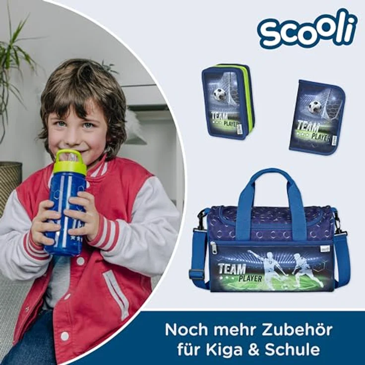 Scooli Sporttasche Team Player, Kindersporttasche mit 10,5 Litern Volumen, blau – Bild 6