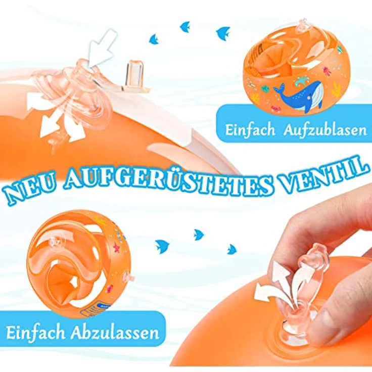 Daliyer Schwimmflügel, Schwimmflügel Kinder 1 2 3 Jahre, Schwimmhilfe ab 1-3 Jahr für Jungen Mädchen, Swimsafe Gerät, Gewicht 6-16kg, Armumfang 15-19cm, blau – Bild 3