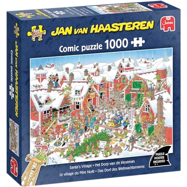 Jan van Haasteren Das Dorf des Weihnachtsmannes, 1000 Teile Puzzle aus 100% recyceltem Karton – Bild 1