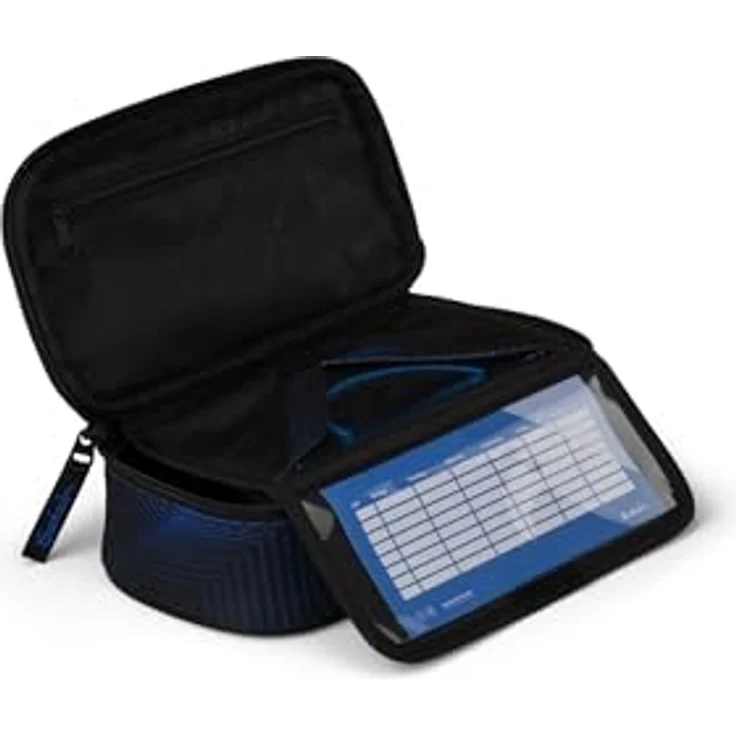 Satch Schlamperbox extra groß, inkl. Trennfach, Reißverschlussfach, Stiftehalter, Geodreieck, Sichtfenster für Stundenplan, Seismic Blue – Blau – Bild 4