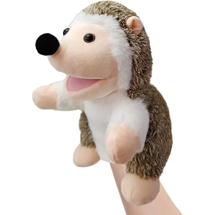 LOMTRATS Tierhandpuppen Set 2026, Wolf, Tiger, Löwe und Affe, ca. 25 cm, bewegliche Münder, ideal für Geschichtenerzählen und fantasievolles Spielen, Plüschmaterial – Bild 1