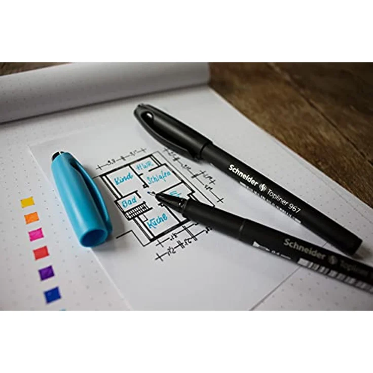 Schneider Topliner 967 Fineliner, blau, 0,4 mm, 10 Stück, wasserbasierte Tinte, metallverstärkte Spitze, Made in Germany – Bild 5