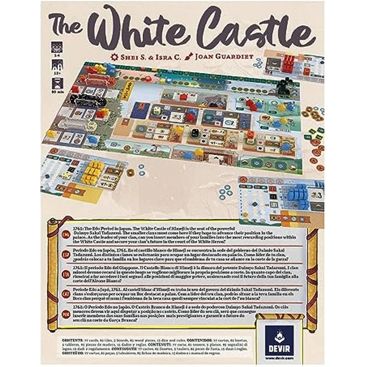 Devir White Castle Brettspiel, strategisches Spiel zur Machtkämpfen im Japan der Edo-Zeit, mehrfarbig – Bild 9