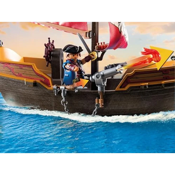 Playmobil® Piratenschiff (71418), Pirates Konstruktions-Spielset, (101 St), Made in Europe – Bild 3