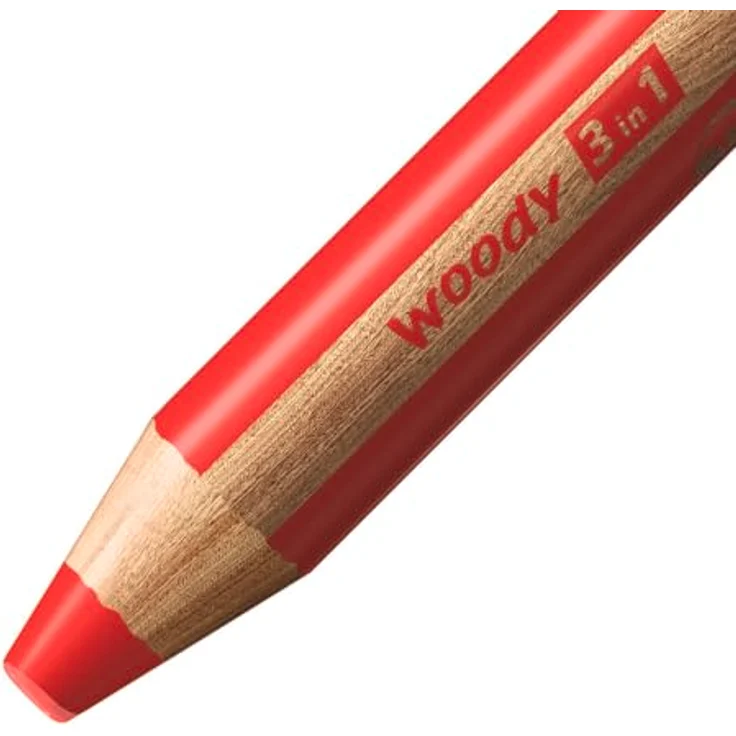 Buntstift, Wasserfarbe & Wachsmalkreide - STABILO woody 3 in 1 - ARTY - 6er Pack - mit 6 verschiedenen Farben und Spitzer – Bild 5