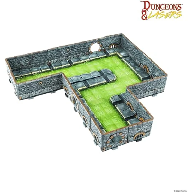Archon Studio Dungeons & Laser: Sewers Core Set Miniature Terrain - Unlackiert, kompatibel mit DND und anderen TischRPG-Spielen - Transparentes Wasser, doppelseitige Wände, modular – Bild 3