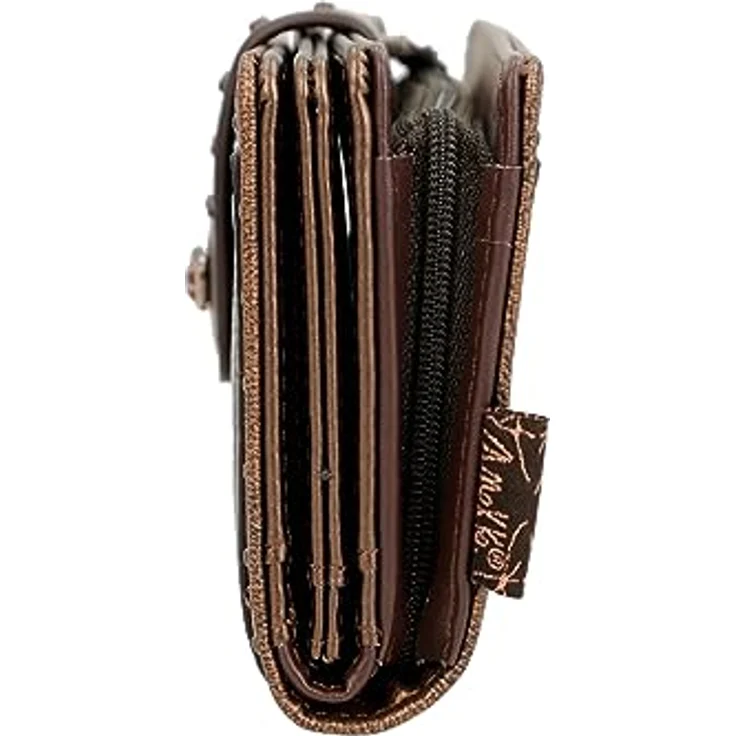 Anekke Nature Shodō Flexible RFID Geldbörse, dunkelbraun mit 10 Fächern und RFID-Blocker – Bild 4