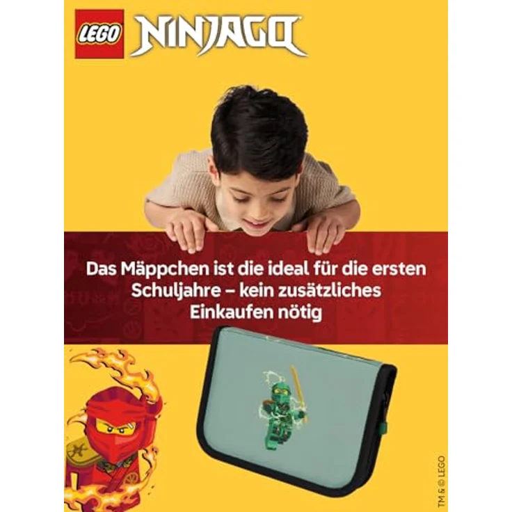 SKANDO BAGS LEGO® NINJAGO® Federmäppchen gefüllt, Spinjitzu Master mit Schulzubehör, Namensschild & Stundenplan, 20 x 14 x 4 cm – Bild 2