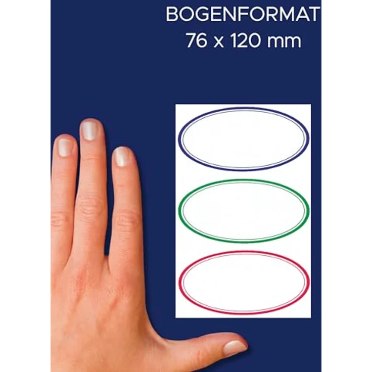 AVERY Zweckform 3742 Marmeladen Etiketten, wiederablösbare Haushaltsetiketten, 35x70 mm, 9 ovale Aufkleber, bunt, auf 3 Bogen – Bild 3