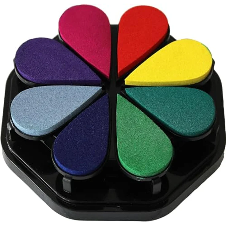 artoz Stempelkissen standard, 8 Farben, 2,0 x 3,5 cm, einzeln entnehmbar im Kunststoffgehäuse – Bild 1