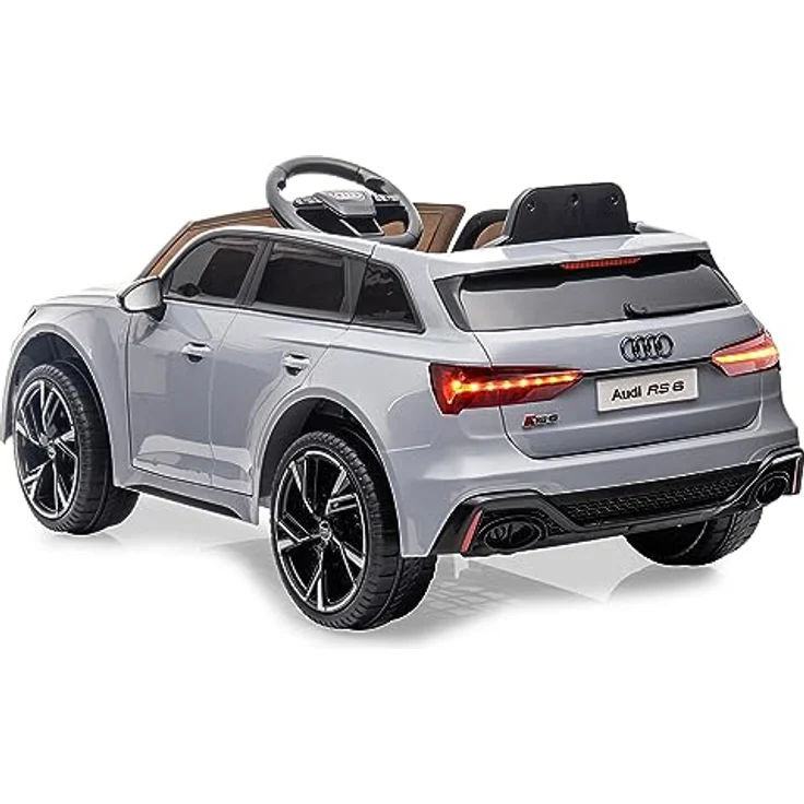 Jamara Elektro-Kinderauto Ride-on Audi RS 6, 12V, 2,4 GHz, offiziell lizenziert, beleuchtetes Armaturenbrett, Bluetooth, USB-Anschluss, Akkustandanzeige, Motorsound, LED-Licht, belastbar bis 30 kg – Bild 7