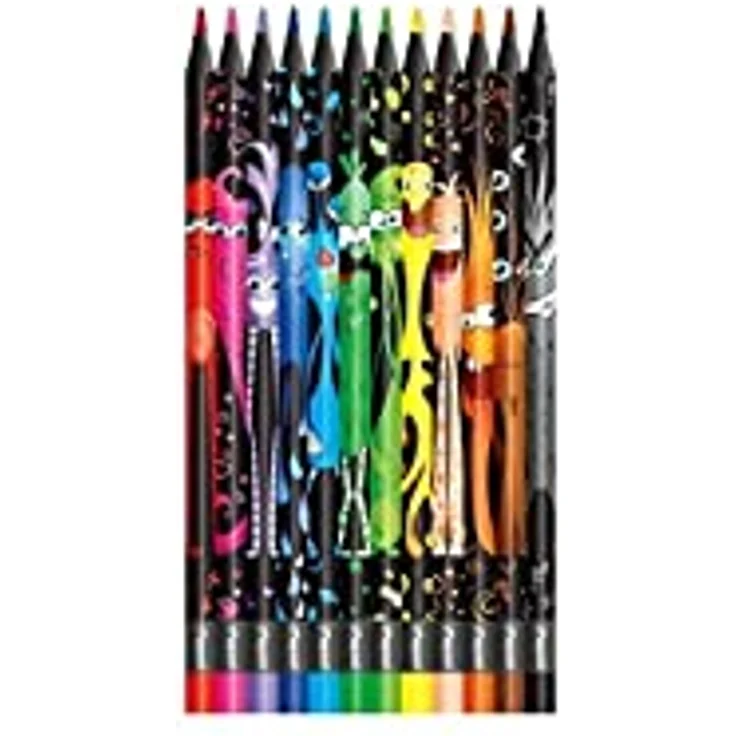 Maped 862612 - ergonomische Drei-Kant-Buntstifte, Farbstifte COLOR'PEPS BLACK MONSTER - schwarzer Schaft und bunte Monster-Bedruckung - 12x Stifte – Bild 3