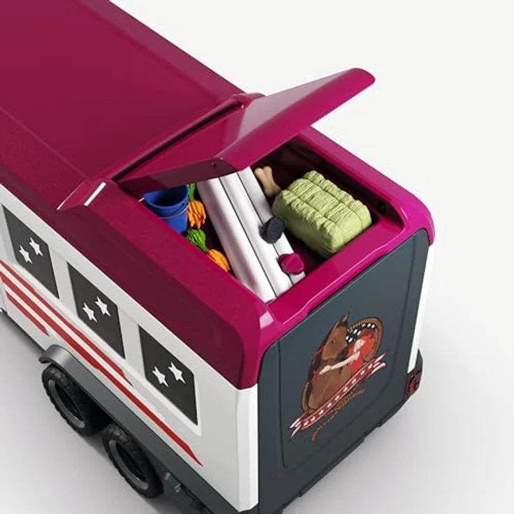 Schleich Lakeside Truck mit Anhänger - robustes Dually Truck-Set für Pferdeabenteuer, inkl. Zubehör – Bild 6