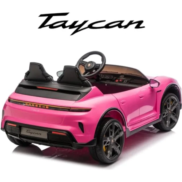 Porsche Taycan Turbo S Elektro Kinderauto 24V, 2 Sitzer für 2 bis 6 Jahre, rosa, mit MP3-Player und Fernbedienung – Bild 8
