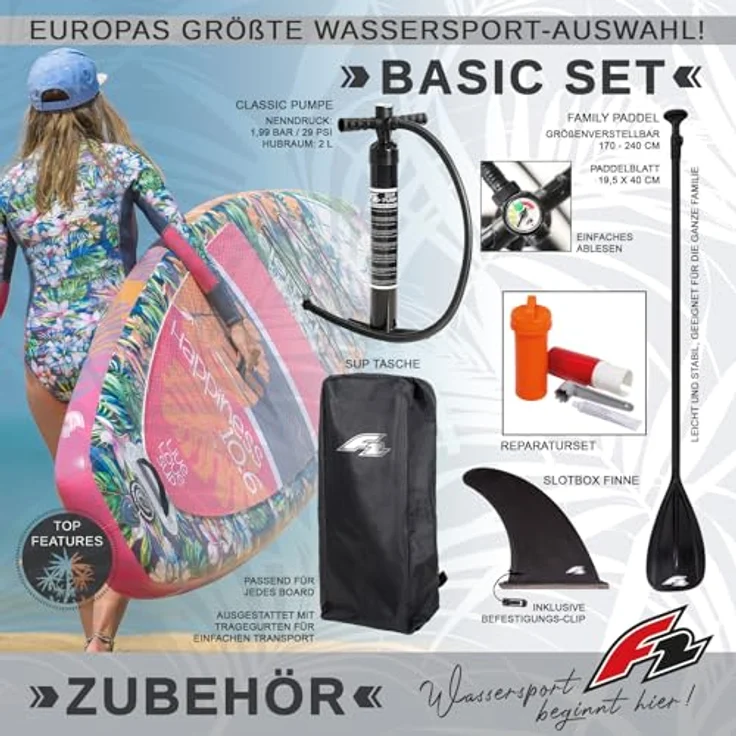 F2 Damen SUP Stand Up Paddle Board Strato Limited Edition 10'5'' Apricot, robustes 6'' Highend Dropstitch-Material, Cutted Diamond Pad, extra Befestigungsmöglichkeiten für Sitz – Bild 4