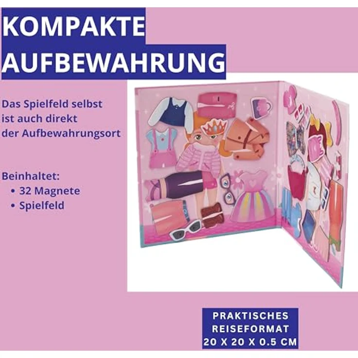 MAGNIKON Anziehpuppe Magnetische Anziehpuppen Reisespiel Magnetspielbox Alice und Agatha (32-tlg., Puppe zum Ankleiden) - Magnetanziehpuppe, praktisches Magnetspiel für Kinder ab 3 Jahren – Bild 4