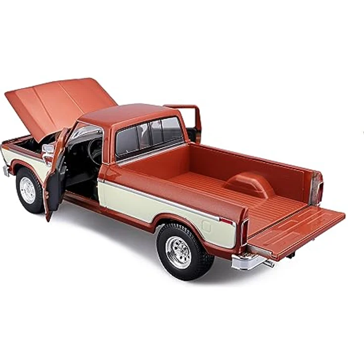 Maisto Ford F150 Pick-Up (1979), Modellauto 1:18 mit beweglichen Türen, Motorhaube und Heckklappe, braun, Sammler-Edition – Bild 6