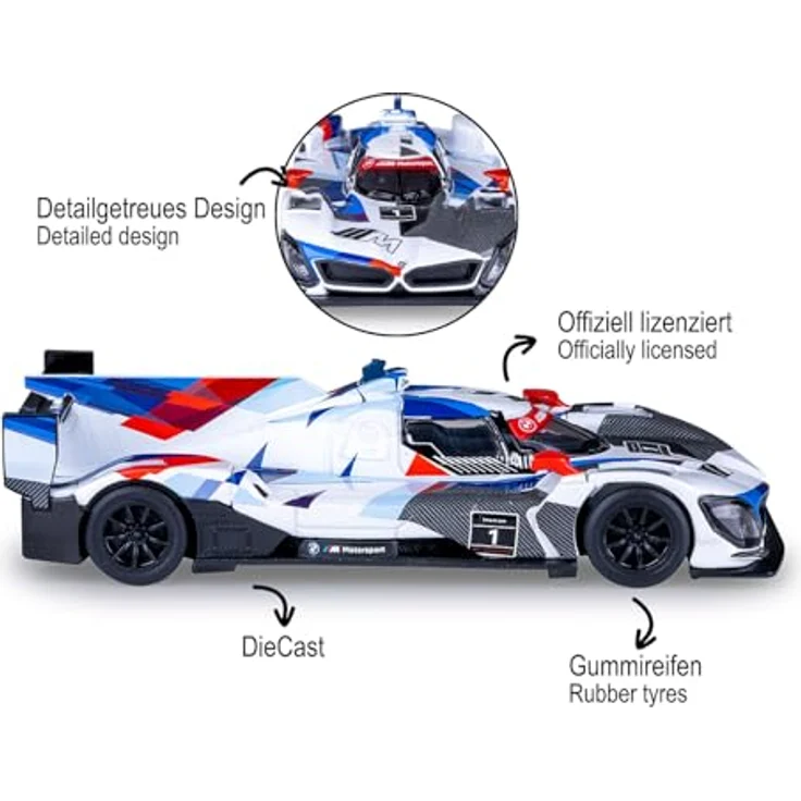 JAMARA BMW M Hybrid V8 Diecast 1:45, Modellauto mit detailgetreuem Design und Gummireifen, Geschenkidee für Kinder ab 3 Jahren – Bild 4