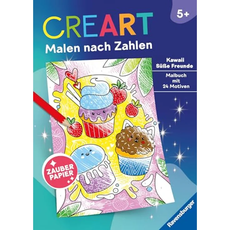 Ravensburger Verlag GmbH Malen nach Zahlen CreArt - Malen nach Zahlen - Kawaii - Süße Freunde, Malbuch mit 24 Motiven auf Zauberpapier, für Kinder ab 5 Jahren – Bild 3
