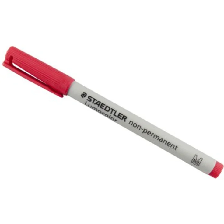 Staedtler Lumocolor Folienstift, non-permanent, 1,0 mm Strichstärke, rot, nachfüllbar, geruchsarm, Airplane safe – Bild 2