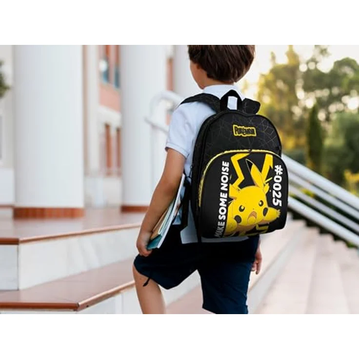 POKÉMON Schulrucksack mit 2 Fächern und seitlichen Netzfächern, gepolsterte Schultergurte und Rückenpartie – Bild 4