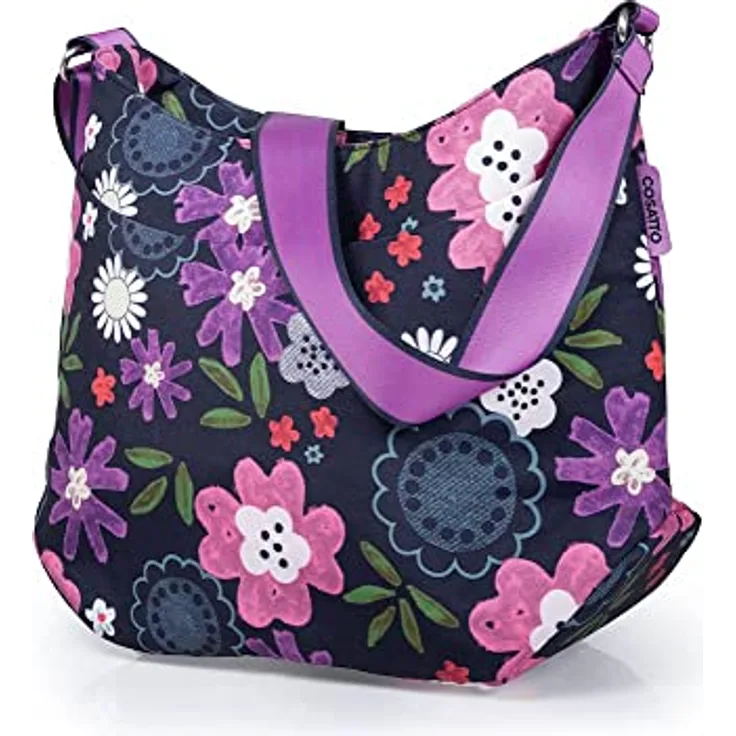 Cosatto Deluxe Baby Wickeltasche, 2 Innentaschen, isolierter Flaschenhalter, abwischbare Wickelunterlage, Schlüsselhalter und verstellbarer Schultergurt (Dalloway)
