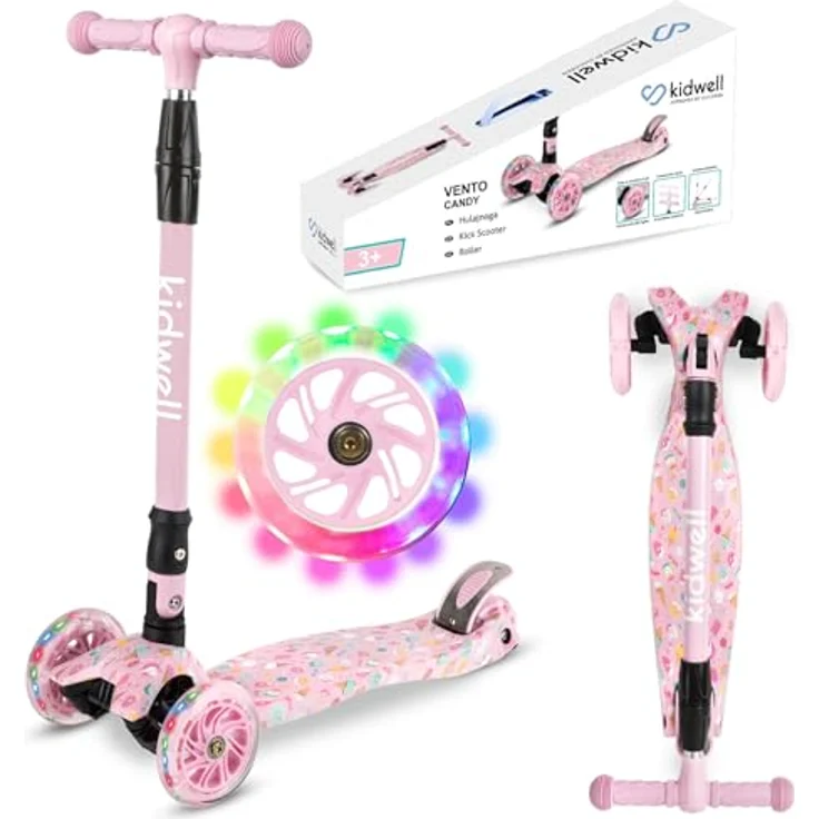 COIL VENTO Dreiradscooter Kinderroller, Tretroller mit ABEC-7-Lagern, 3-stufiger Lenkradverstellung und LED-Rädern – Bild 1