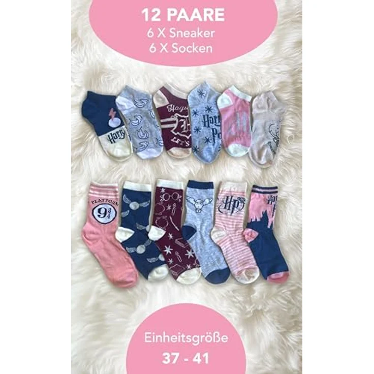 Sockswear HARRY POTTER Socken Adventskalender, Größe 37-41, mehrfarbig, 75 % Baumwolle – Bild 3