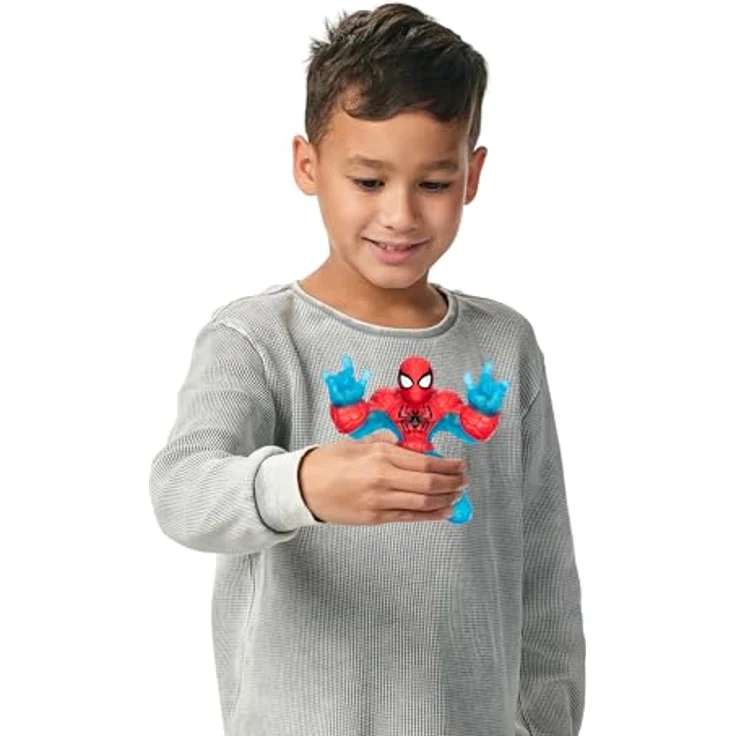 Heroes of Goo Jit Zu Spiderman Glow Surge, 11 cm leuchtende und dehnbare Sammelfigur mit einzigartiger Füllung und scrunchy Gefühl – Bild 4