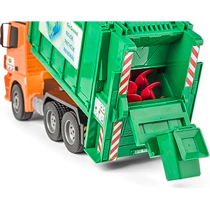 Carson 500907672 1:20 MB Arocs Müllwagen 100% RTR - 100% fahrfertig, Spielzeug LKW, Spielzeugauto, Ferngesteuerter Müllwagen, für Kinder ab 8 Jahren, Fahrzeit ca. 30 min, grün – Bild 5