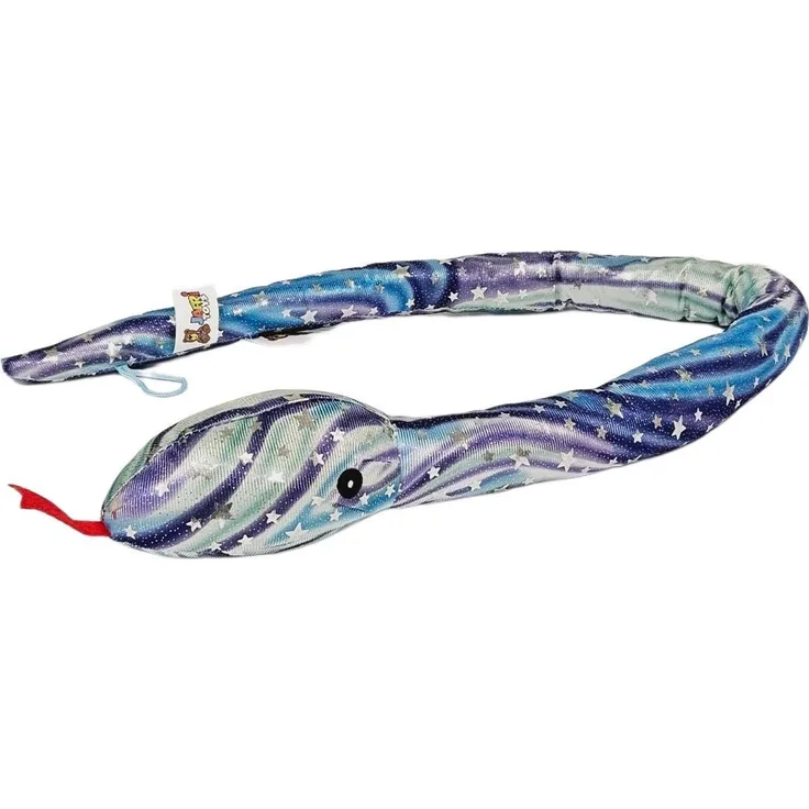 soma Kuscheltier Plüschschlange XXL 100cm blau lila Sterne - Super weicher Plüsch Stofftier für Kinder