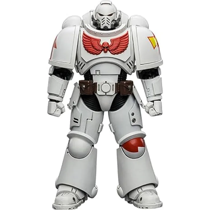 Joy Toy Warhammer White Scars Intercessor Figur, 12 cm, beweglich mit Bolzengewehr und Kettenschwert