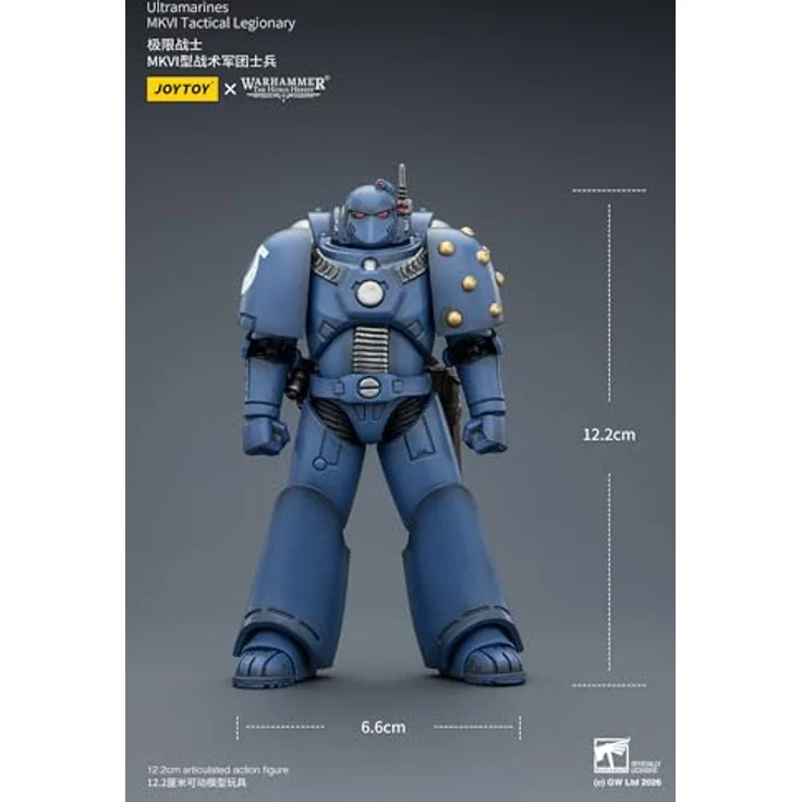 Joy Toy JT02960, Warhammer The Horus Heresy Actionfigur Ultramarines MKVI Tactical Legionary, 12 cm, detailreiche und bewegliche Figur mit Zubehör für Tabletop-Spiel – Bild 9