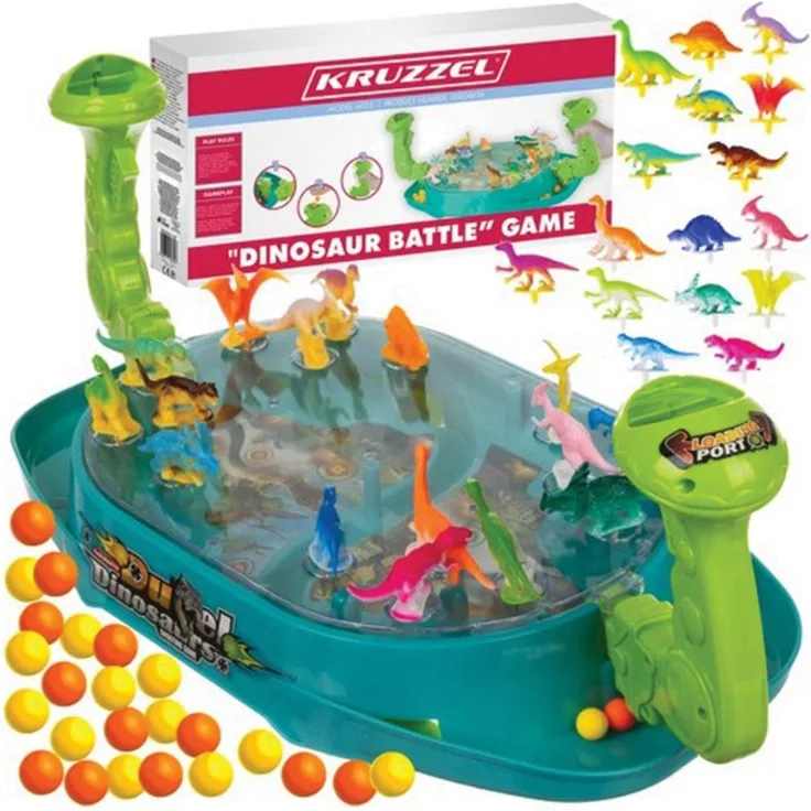 Kruzzel Dinosaur Battle 24656, 2-in-1 Arcade-Spiel für Kinder mit Anti-Rutsch-Pads, mehrfarbig, ohne Batterien