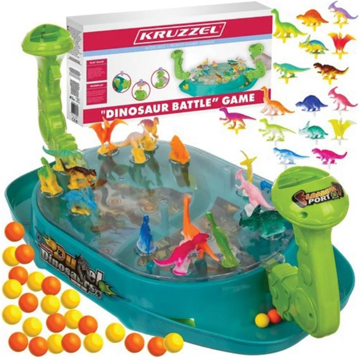 Kruzzel Dinosaur Battle 24656, 2-in-1 Arcade-Spiel für Kinder mit Anti-Rutsch-Pads, mehrfarbig, ohne Batterien