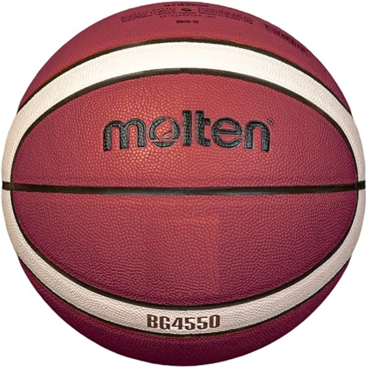 Molten B7G4550, Basketball aus Premium Synthetik-Leder mit hervorragendem Grip, FIBA-zugelassen, für Wettkämpfe und Training – Bild 1