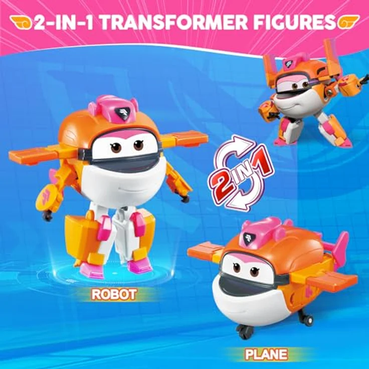 Super Wings Supercharged Tiki, 12,7 cm Transformations-Spielzeug-Flugzeug und Roboterfigur für Kinder ab 3 Jahren, akrobatisch und sicher – Bild 2