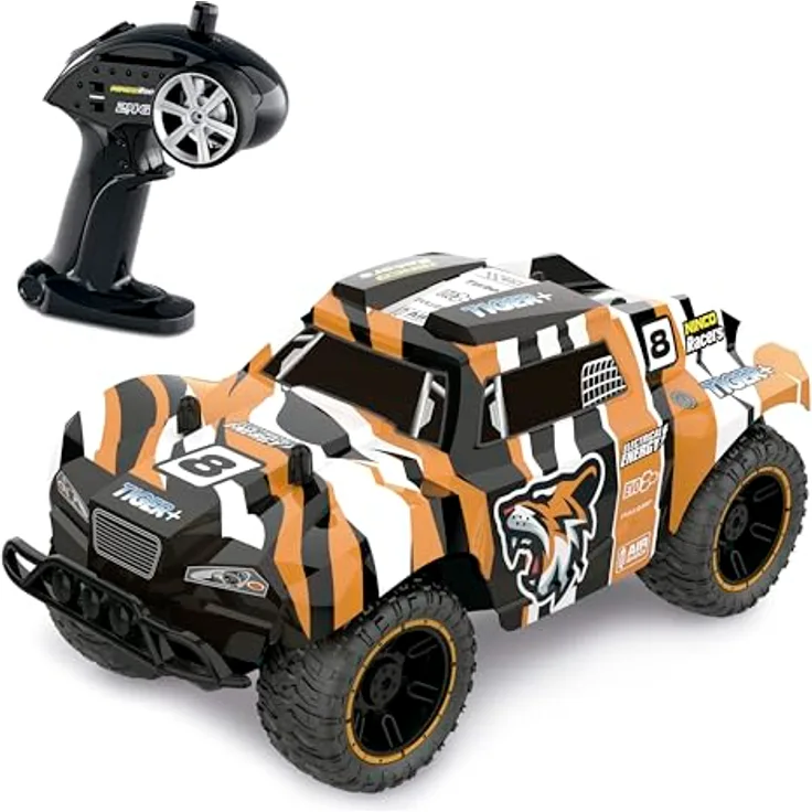 Ninco Tiger+, Ferngesteuertes Monster Truck Auto mit 2,4-GHz-Sender, 15 km/h, Maßstab 1:18, ab 6 Jahren (NH93202)
