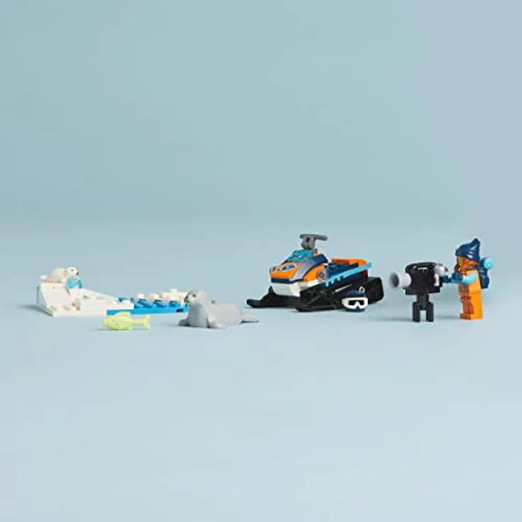 LEGO City Arktis-Schneemobil, Konstruktionsspielzeug-Set mit 3 Tier-Figuren und einer Explorer-Minifigur, für Kinder ab 5 Jahren 60376 – Bild 4