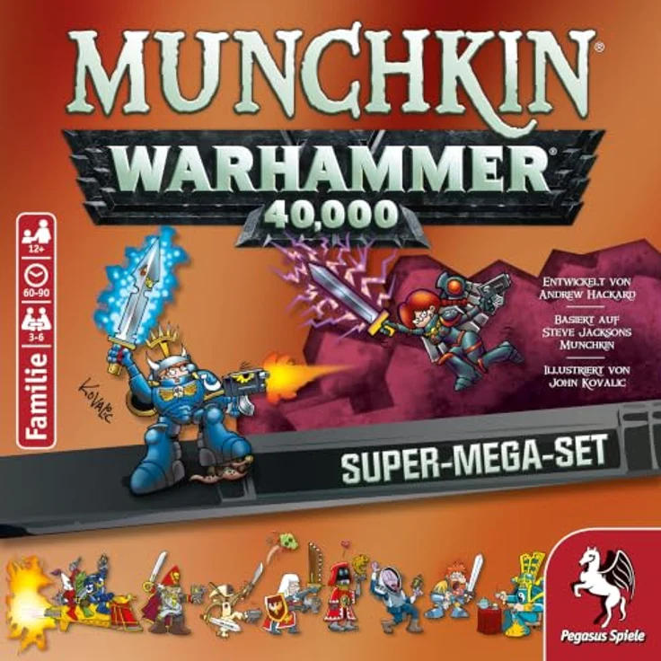 Pegasus Spiele Munchkin Warhammer 40K Super Mega Set, Familienspiel mit 778 Spielkarten und zahlreichen Erweiterungen, für 3-6 Spieler – Bild 2