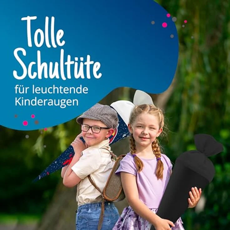 Bastelschultüte Schultütenrohling Zuckertüte Schultüte 70cm rund mit und ohne Filzverschluss (Schwarz mit Filzverschluss) – Bild 3
