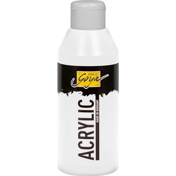 KREUL Solo Goya Acrylic, Acrylfarbe in Weiß, 250 ml Flasche, hochpigmentiert, schnell matt trocknend, gut deckend, wasserfest – Bild 1