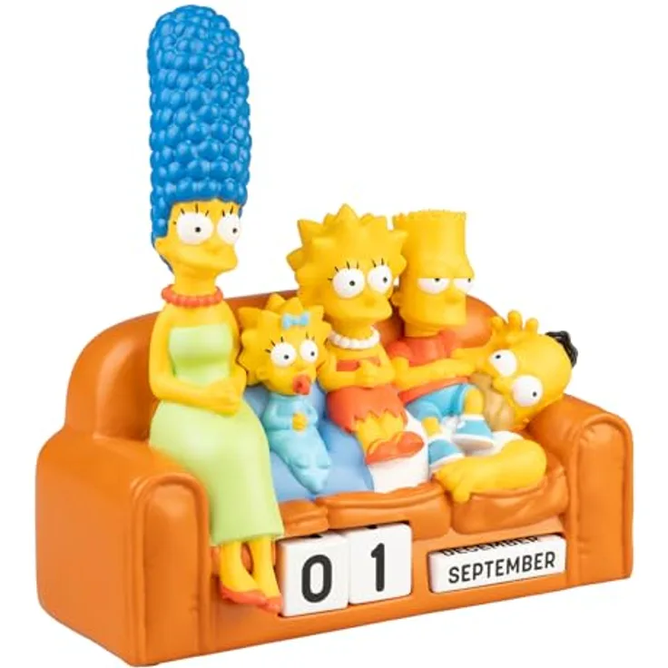 Grupo Erik Der Simpsons 3D-Kalender für die Ewigkeit, handbemalt aus Resin, flexibles Design mit austauschbaren Blöcken für Tage und Monate, offiziell lizenziertes Produkt