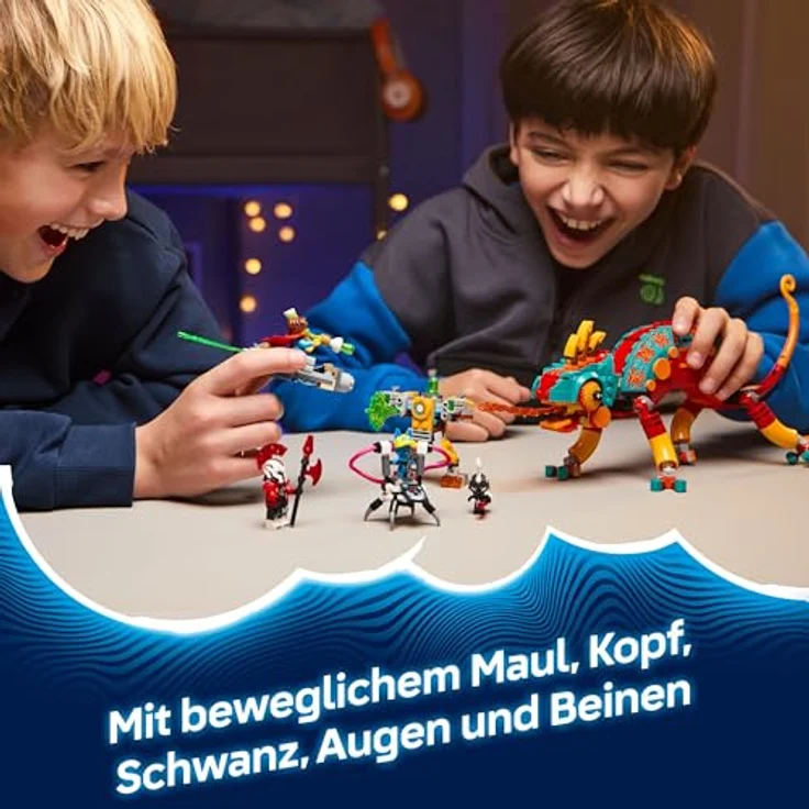 LEGO DREAMZzz 71492 Mateos Feuer-Chamäleon Bausatz, 2-in-1 Set mit beweglichen Teilen und Minifiguren, mehrfarbig – Bild 4